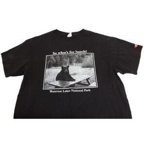 Waterton National Parks Canada FUNNY Bear  Picture T-shirt Apparel -Unisex  XL